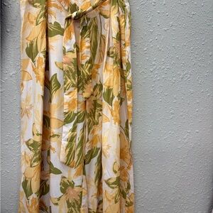 Flying Tomato Yellow and Green Floral Maxi Skirt
